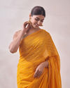 Mohey Women Mustard Yellow Patterned Saree image number 1