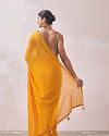 Mohey Women Mustard Yellow Patterned Saree image number 2