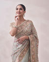 Light Turquoise Saree with Multicoloured Border