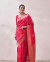 Rani Pink Patterned Saree