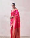 Rani Pink Patterned Saree image number 3