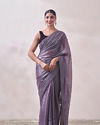 Lilac Stone Embellished Saree image number 0