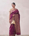 Plum Self Design Saree