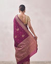 Mohey Women Plum Self Design Saree