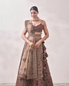 Mohey Women Fawn Paisley Patterned Bridal Lehenga