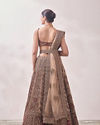 alt message - Mohey Women Fawn Paisley Patterned Bridal Lehenga image number 3