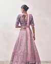 Mohey Women Light Lilac Floral Art Nouveau Patterned Bridal Lehenga