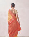 alt message - Mohey Women Sunset Yellow Zari Weaved Saree image number 2