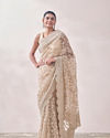 Light Beige Stone Embroidered Saree