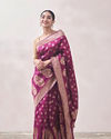 Berry Wine Patterned Saree