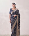 Mohey Women Navy Blue Zari Weaved Saree image number 0