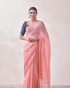 alt message - Mohey Women Pink with Golden Motif Patterned Saree image number 0