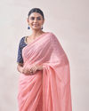 alt message - Mohey Women Pink with Golden Motif Patterned Saree image number 1