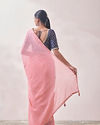 Mohey Women Pink with Golden Motif Patterned Saree