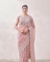 Blush Pink Zari Embroidered Saree image number 0