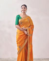 alt message - Mohey Women Mustard Yellow Saree image number 0