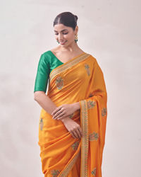 Mohey Women Mustard Yellow Saree