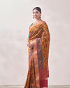 Mohey Women Yellow Patterned Saree