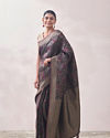 Mohey Women Royal Wine Patterned Saree