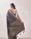 alt message - Mohey Women Royal Wine Patterned Saree image number 2