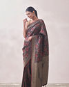 Mohey Women Maroon Floral Print Saree