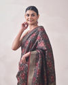 Mohey Women Maroon Floral Print Saree