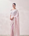 Mohey Women Light Pink Self Embroidered Saree