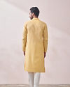 alt message - Manyavar Men Classy Yellow Kurta Set image number 4