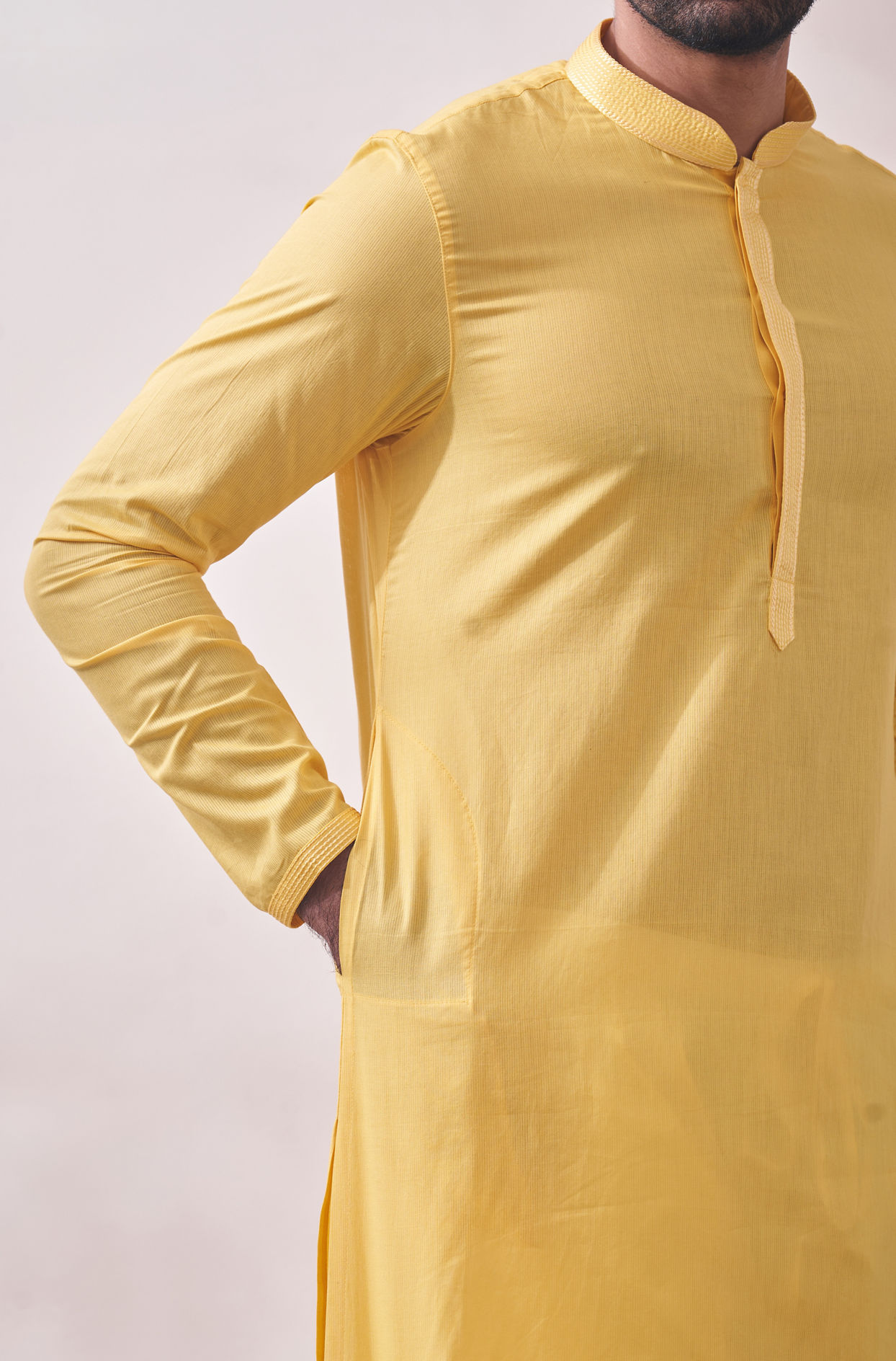 Manyavar Men Sunny Yellow Kurta Set