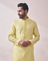 Splashy Yellow Jacquard Kurta Set