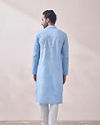 alt message - Manyavar Men Midnight Blue Chikanakri Kurta Set image number 4