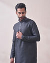 Dusky Grey Jacquard Kurta Set