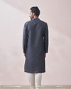 Manyavar Men Dusky Grey Jacquard Kurta Set