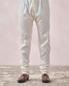 Manyavar Men Light Grey Self Design Kurta Set