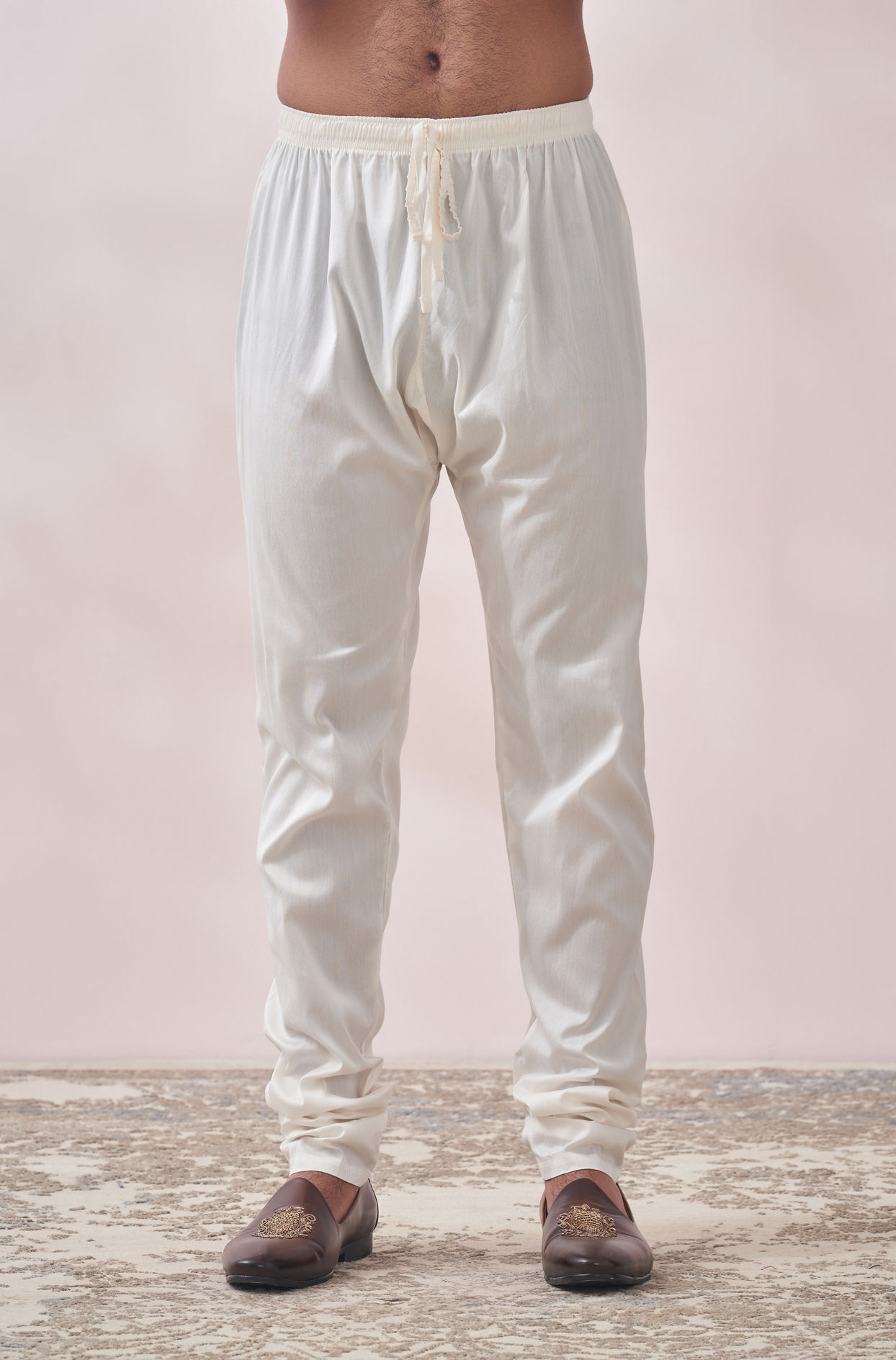 Manyavar Men Light Grey Self Design Kurta Set