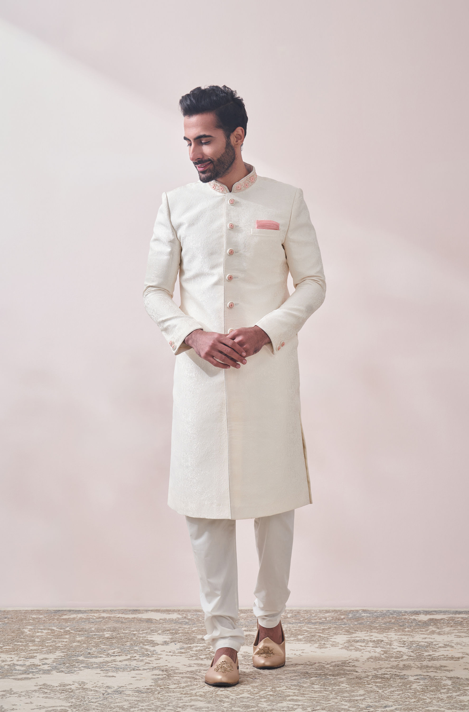 Manyavar Men Plush Off White Sherwani