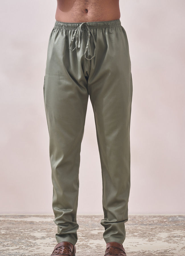Manyavar Men Moss Green Kurta Set