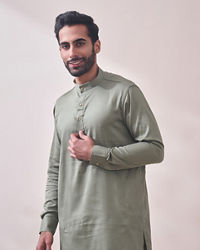 Manyavar Men Moss Green Kurta Set