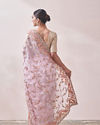 Mohey Women Light Pink Floral Embroidered Saree