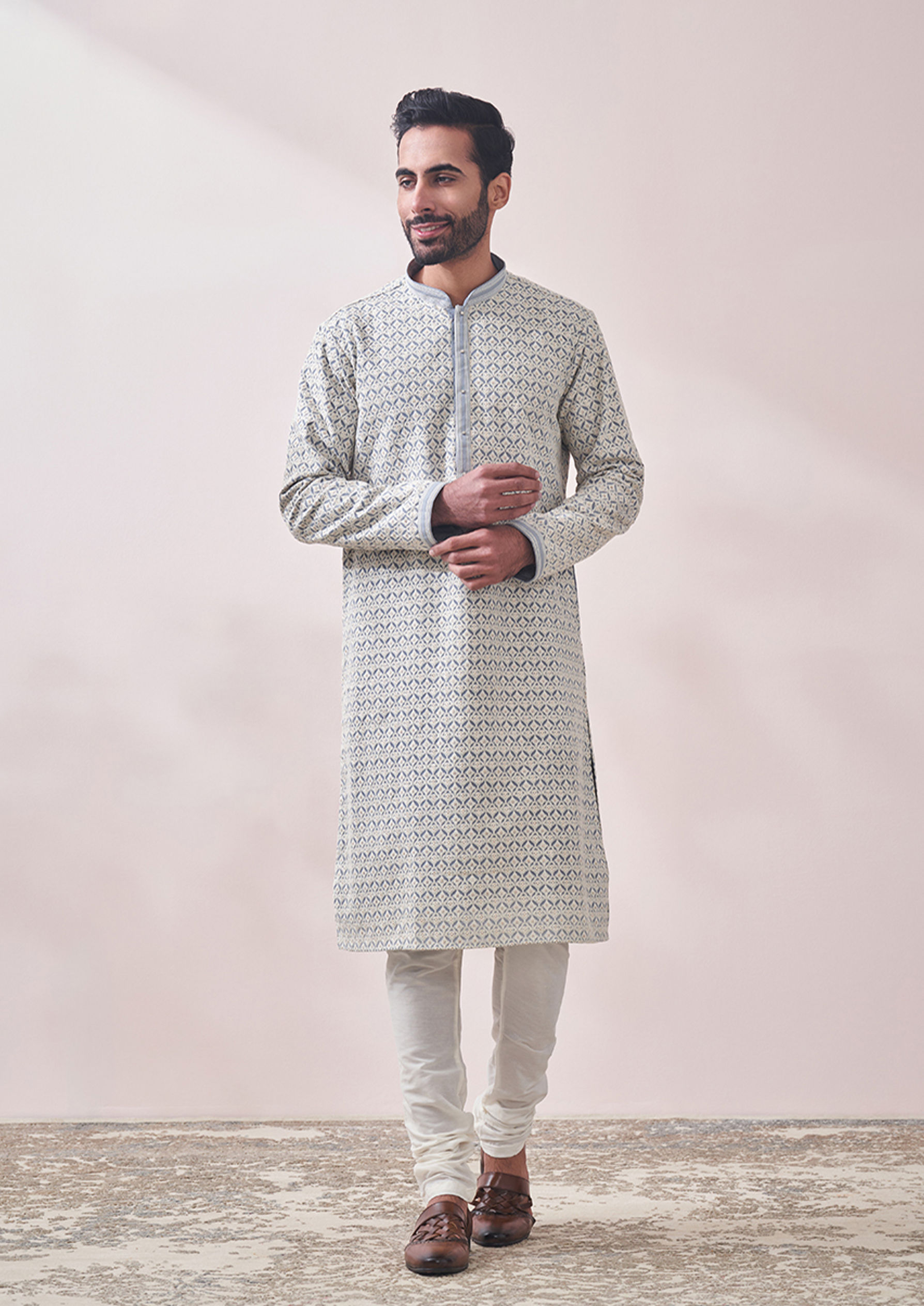 Twamev Men Luxe Cream Kurta Set