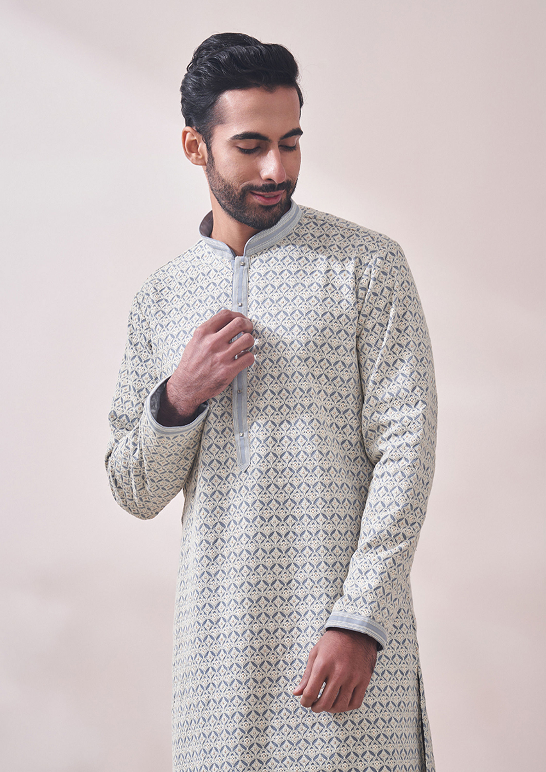Twamev Men Luxe Cream Kurta Set