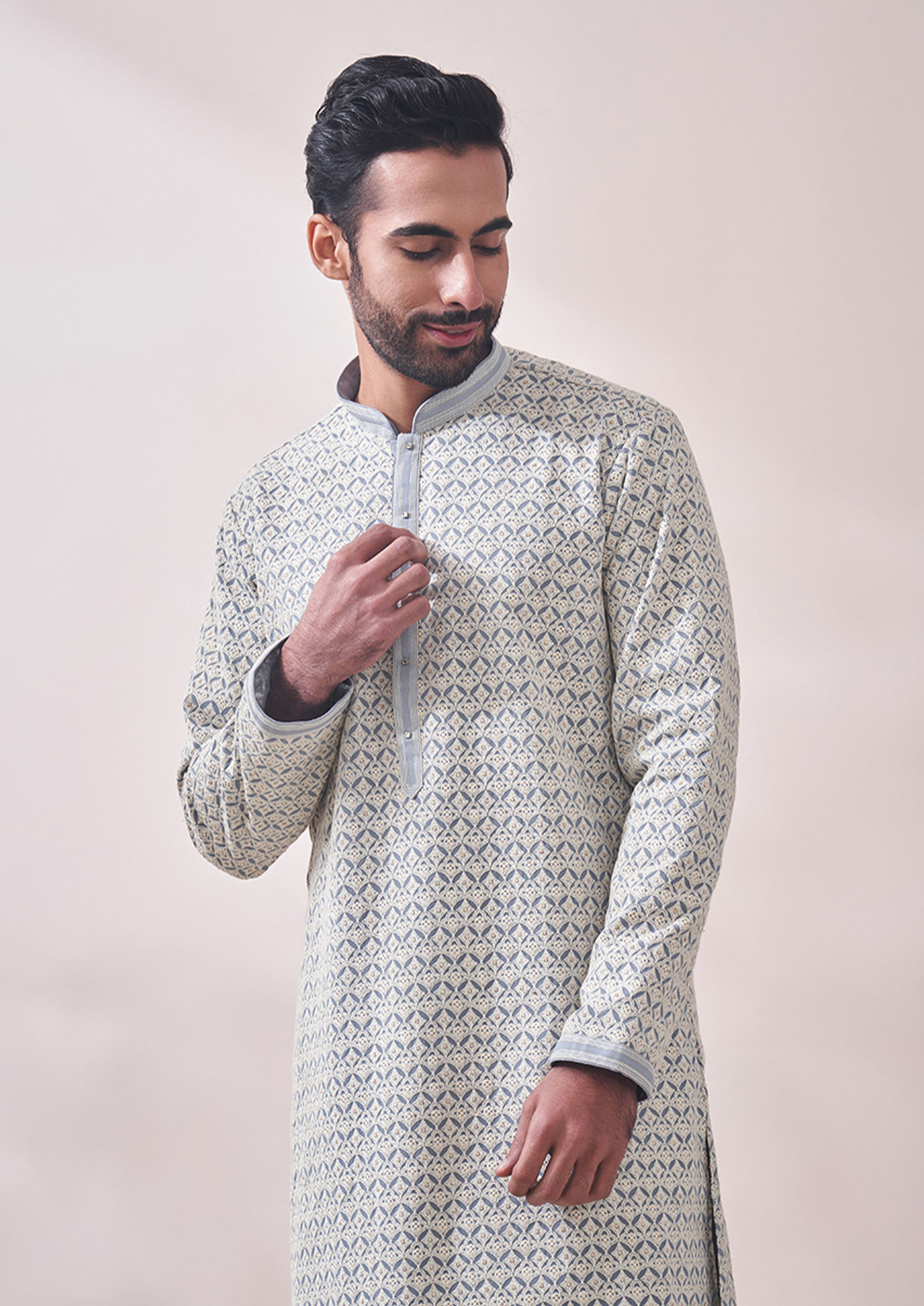 Twamev Men Luxe Cream Kurta Set