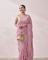 Mohey Women Light Pink Embroidered Saree