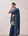 alt message - Mohey Women Sapphire Blue Paisley Design Saree image number 3