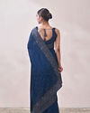 alt message - Mohey Women Sapphire Blue Paisley Design Saree image number 2