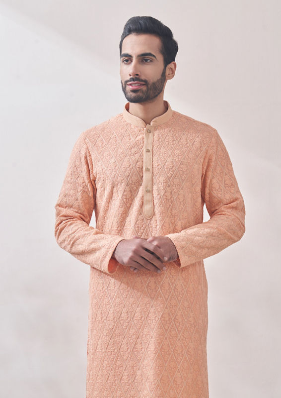 Twamev Men Classy Gajaree Chikankari Kurta Set
