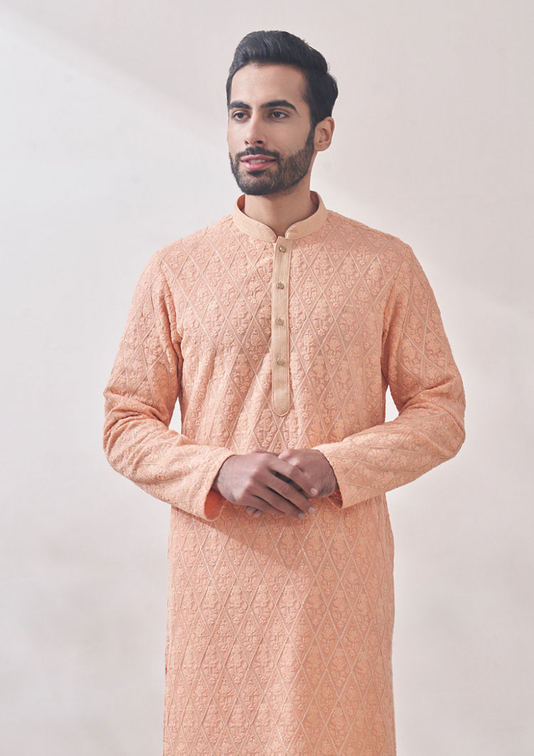 Twamev Men Classy Gajaree Chikankari Kurta Set