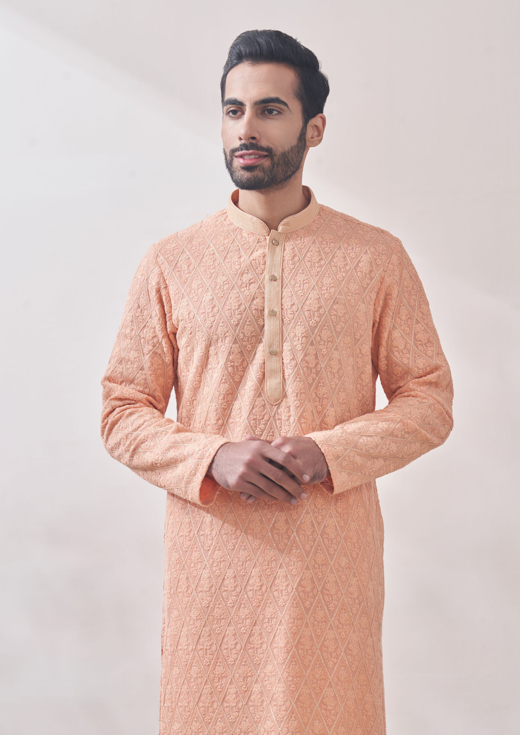 Twamev Men Classy Gajaree Chikankari Kurta Set