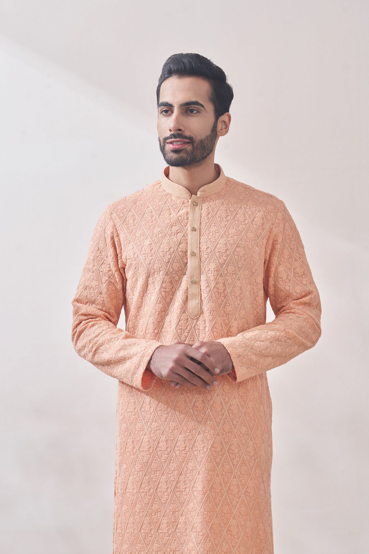 Classy Gajaree Chikankari Kurta Set image number 0