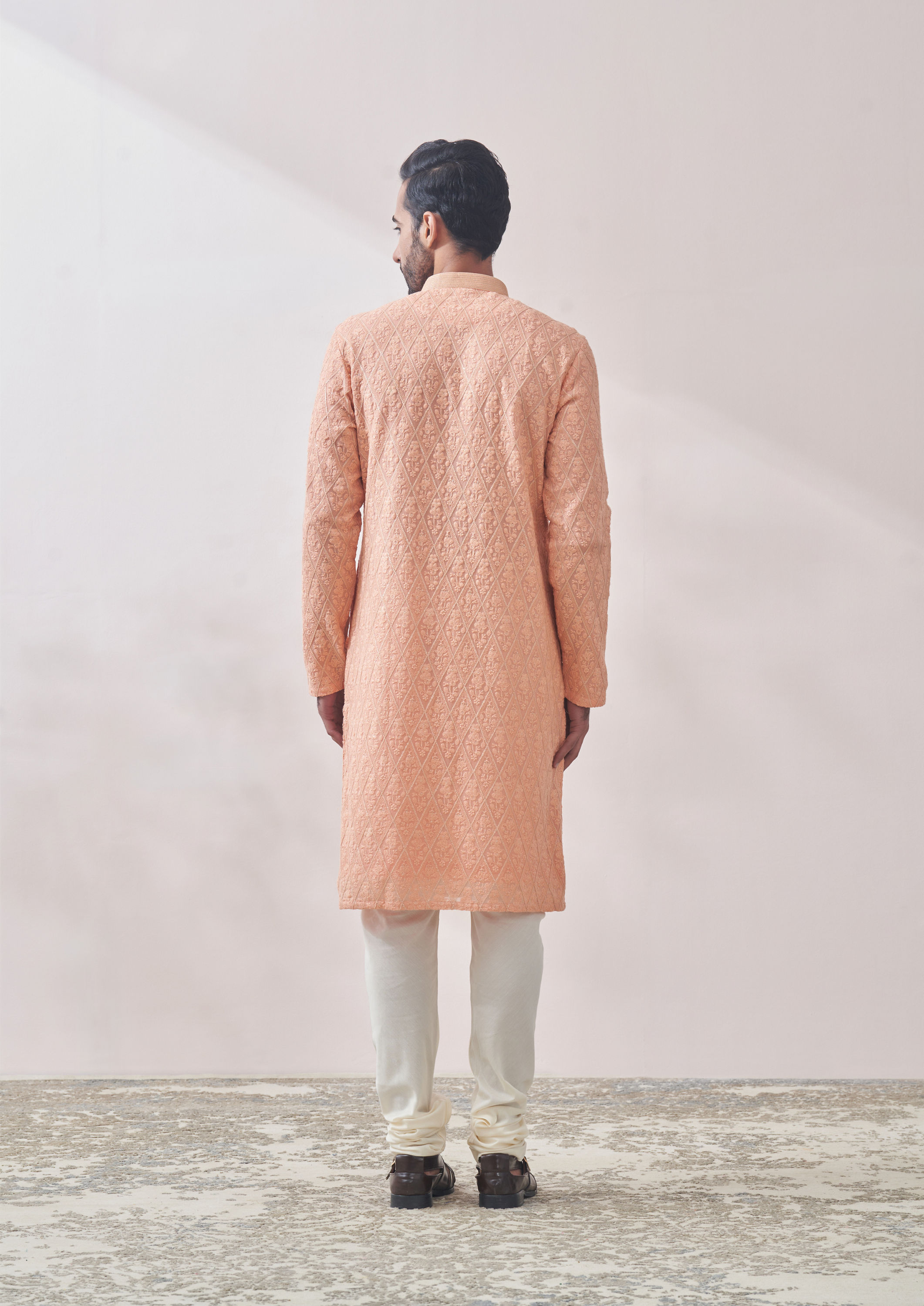 Twamev Men Classy Gajaree Chikankari Kurta Set